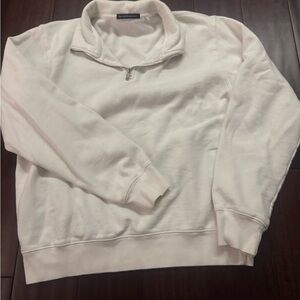 Brandy Melville Cream Zip-Up Sweater